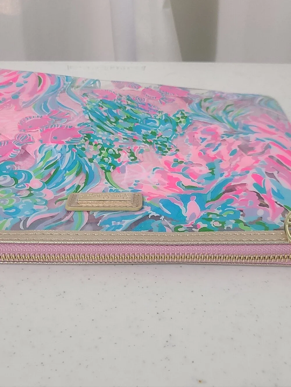 NWT Lilly Pulitzer Best Fishes Beach Day Pouch 3pc Set Makeup Bag Cozy
